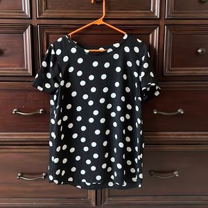 Ann Taylor Black & White Polka Dot Blouse